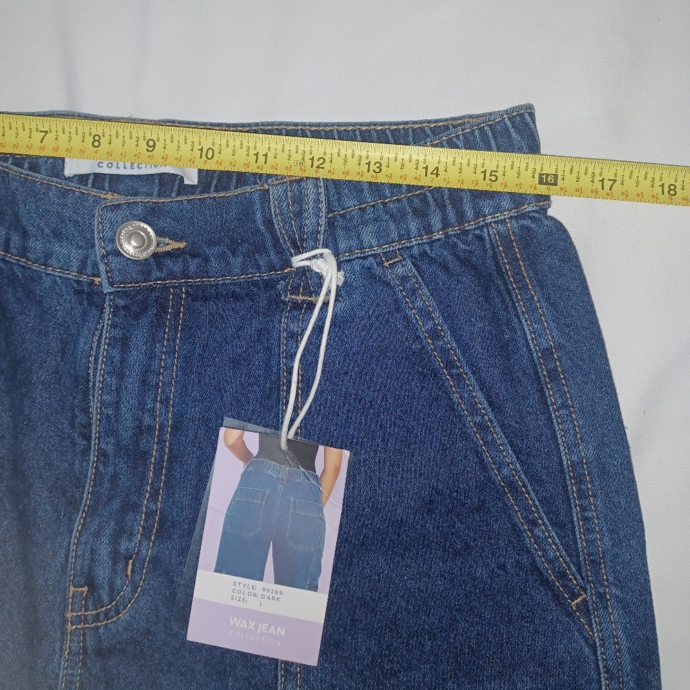 Wax Jean Collection Women New Size L Classic Blue Denim Pants - Picture 15 of 16